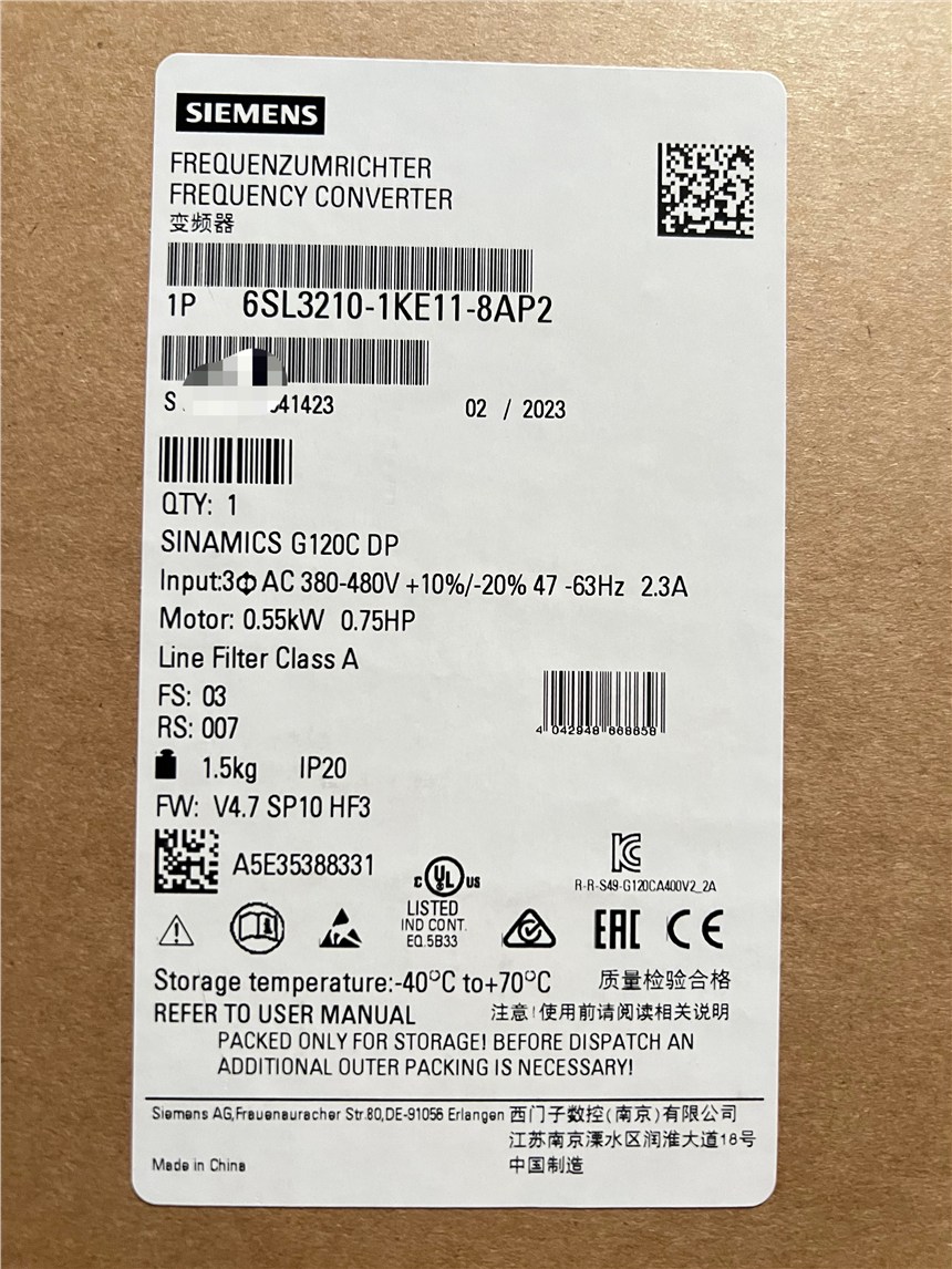 TG120C ׃l 0.55kW 6SL3210-1KE11-8AP2F(xin)؛